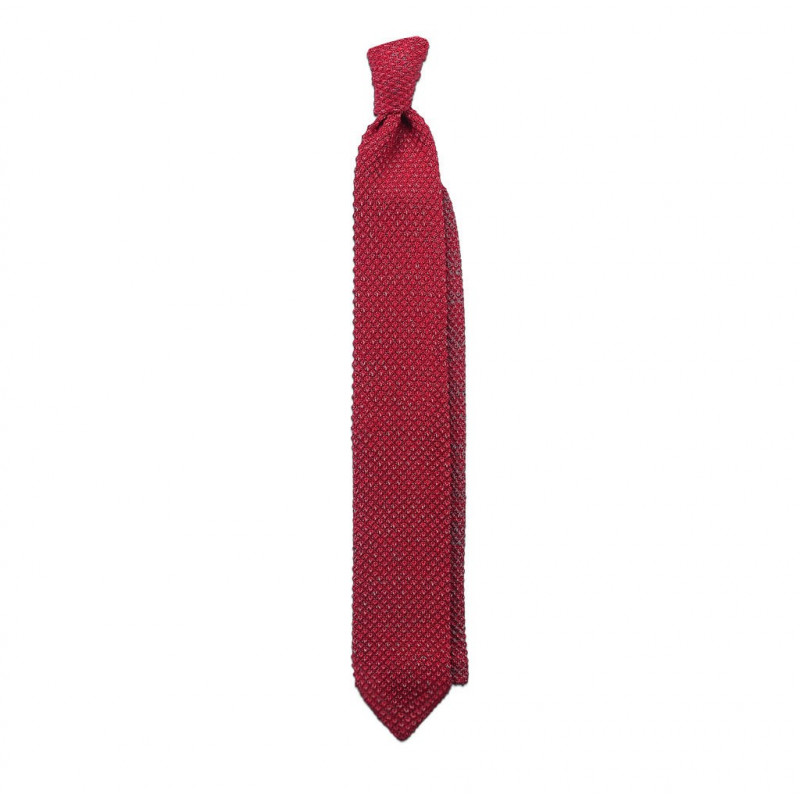 Coral melange V-knitted tie