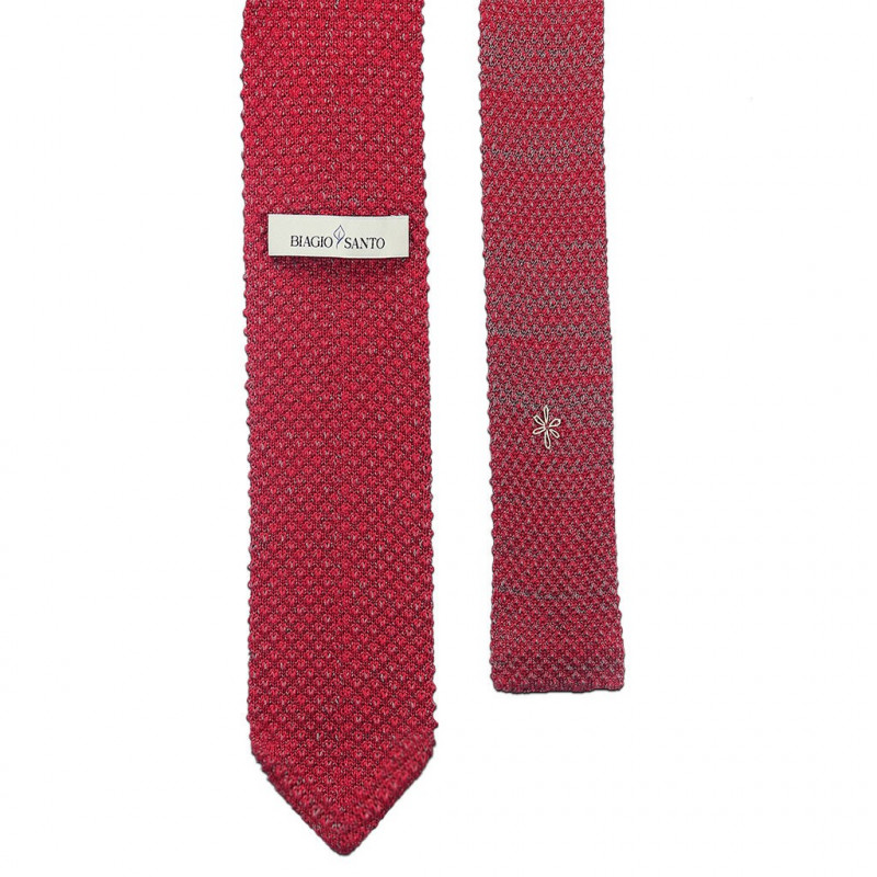 Coral melange V-knitted tie