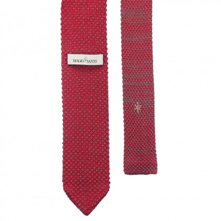 Coral melange V-knitted tie