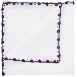 Purple pocket square with arched crochet 2