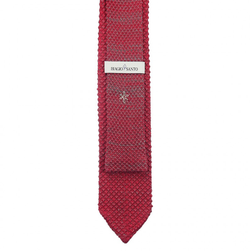 Coral melange V-knitted tie