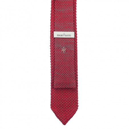Coral melange V-knitted tie