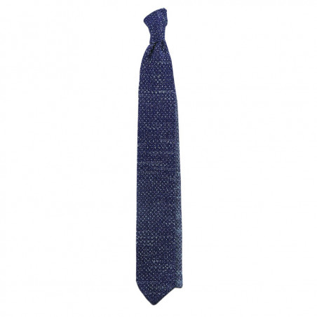 Blue melange V-knitted tie