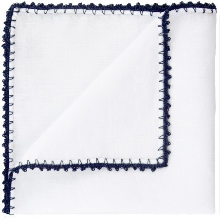 Pochette blu scuro con uncinetto pippioli