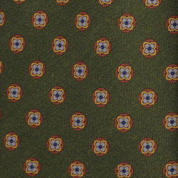 Micro flower pattern on olive green 2