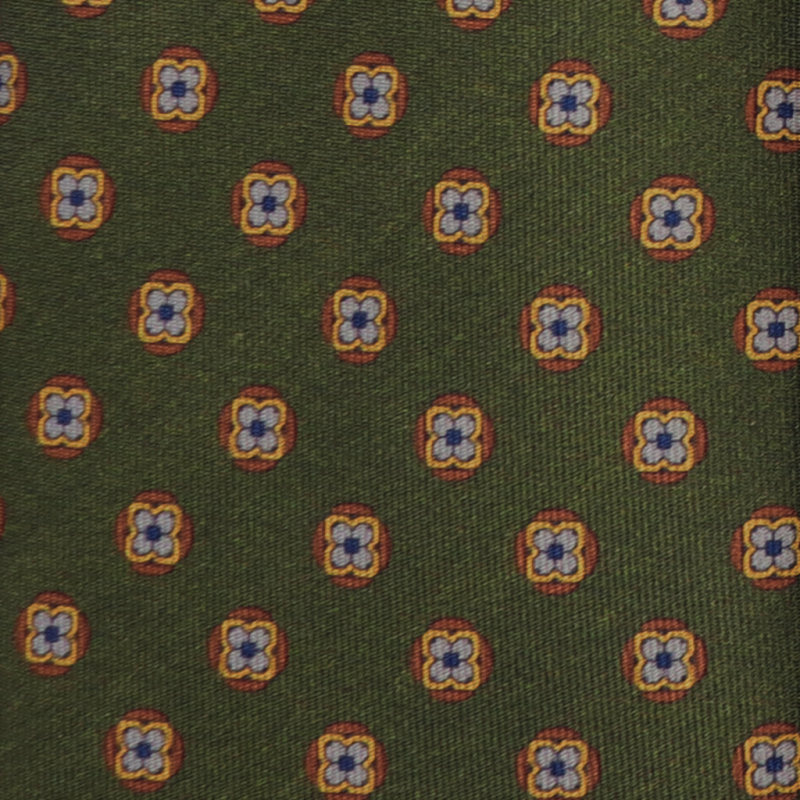 Micro flower pattern on olive green