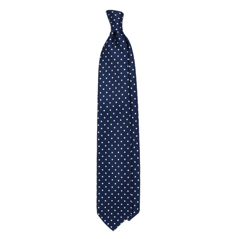 Printed navy polka dots