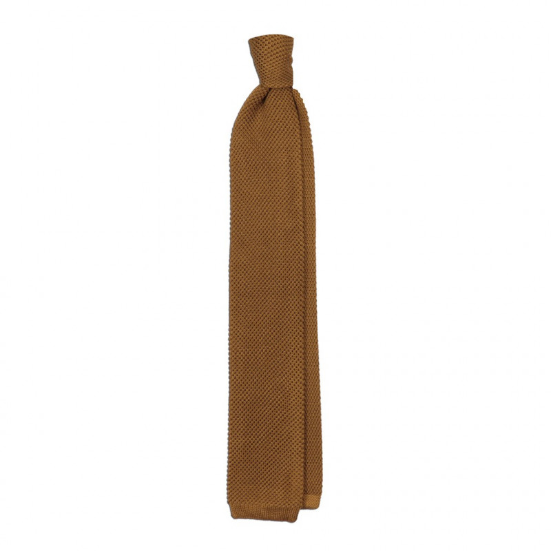 Cravatta a maglia marroncino