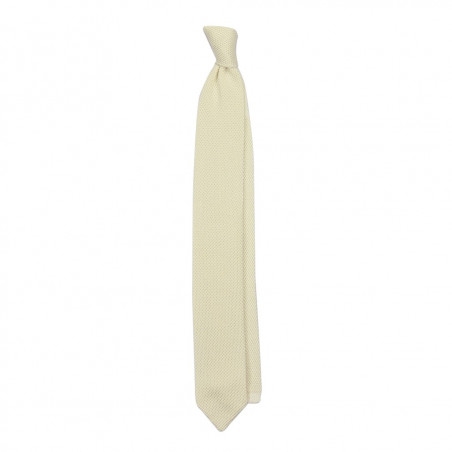 Cream V-knitted tie