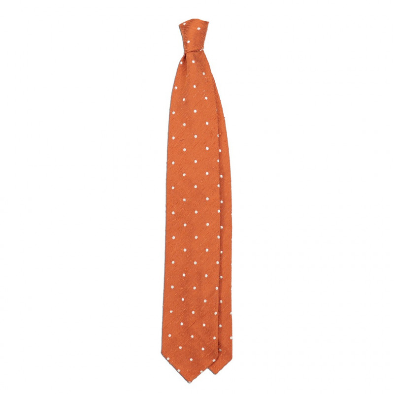 Shantung Rust polka dots