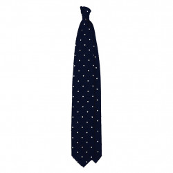 Shantung Navy polka dots