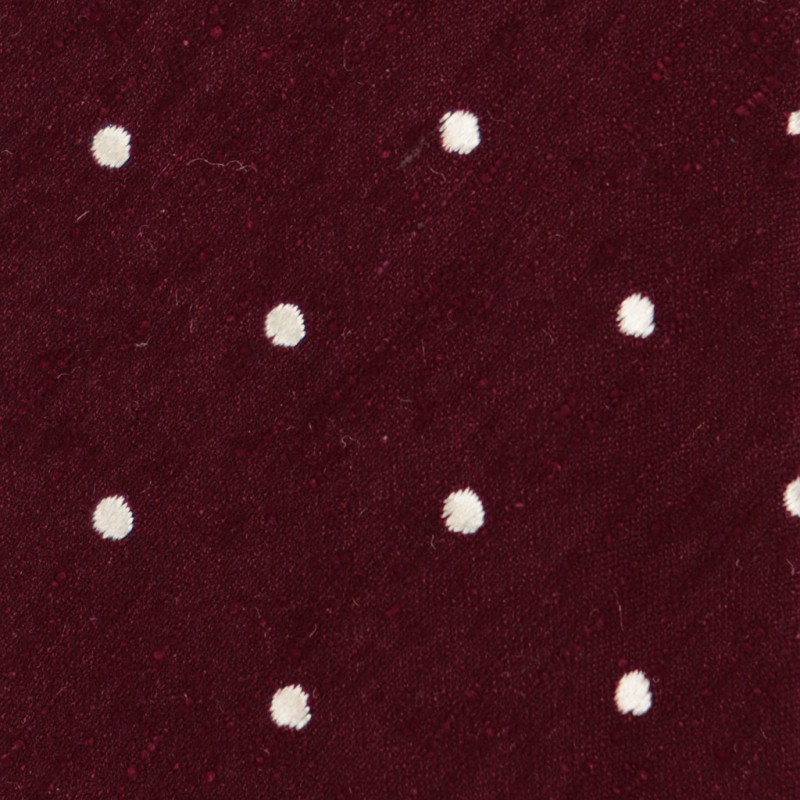 Shantung Bordeaux polka dots