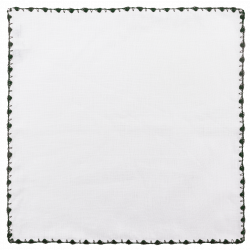 Dark green pocket square with arched crochet