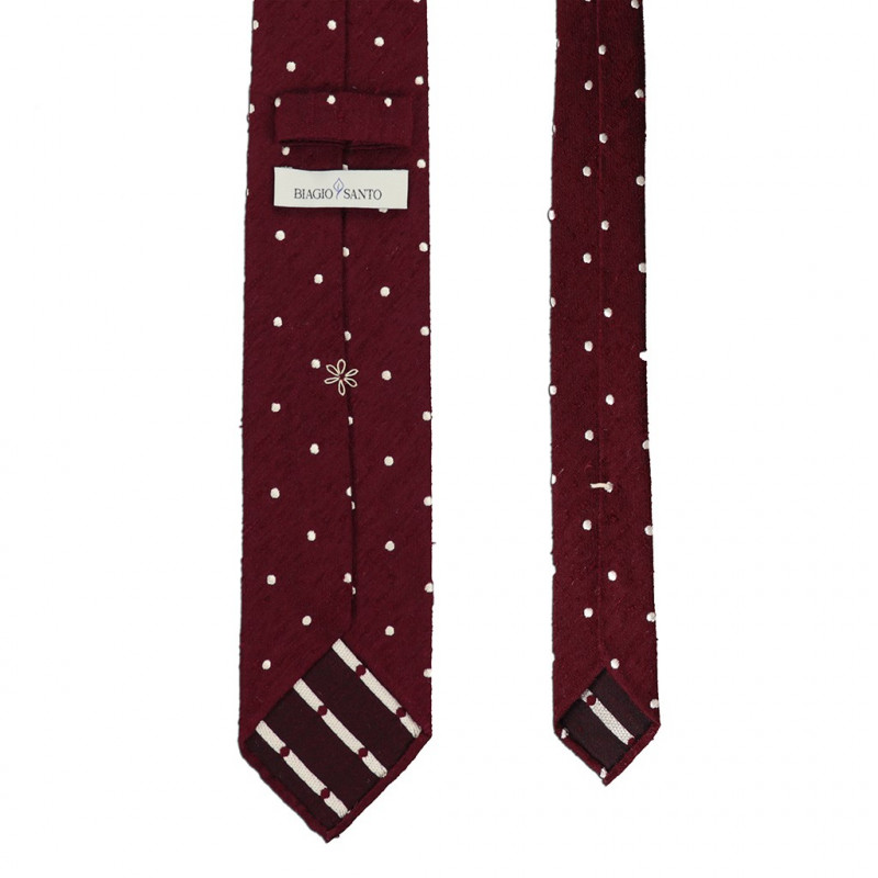 Shantung Pois Bordeaux Shantung Pois Bordeaux
