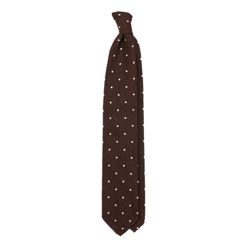 Shantung Brown polka dots