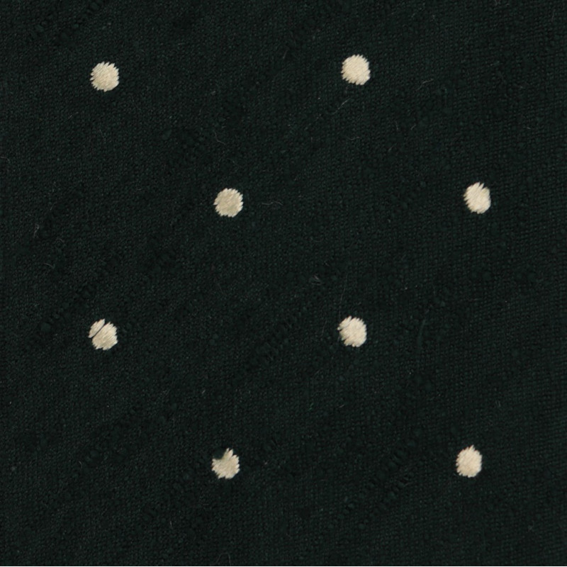 Shantung Dark Green polka dots
