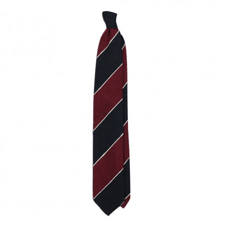 Shantung Navy Burgundy Block Stripes