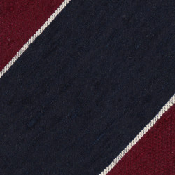 Shantung Navy Burgundy Block Stripes 2
