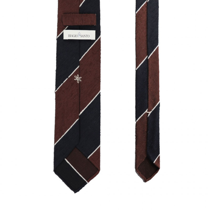 Riga Shantung Navy Marrone Riga Shantung Navy Marrone