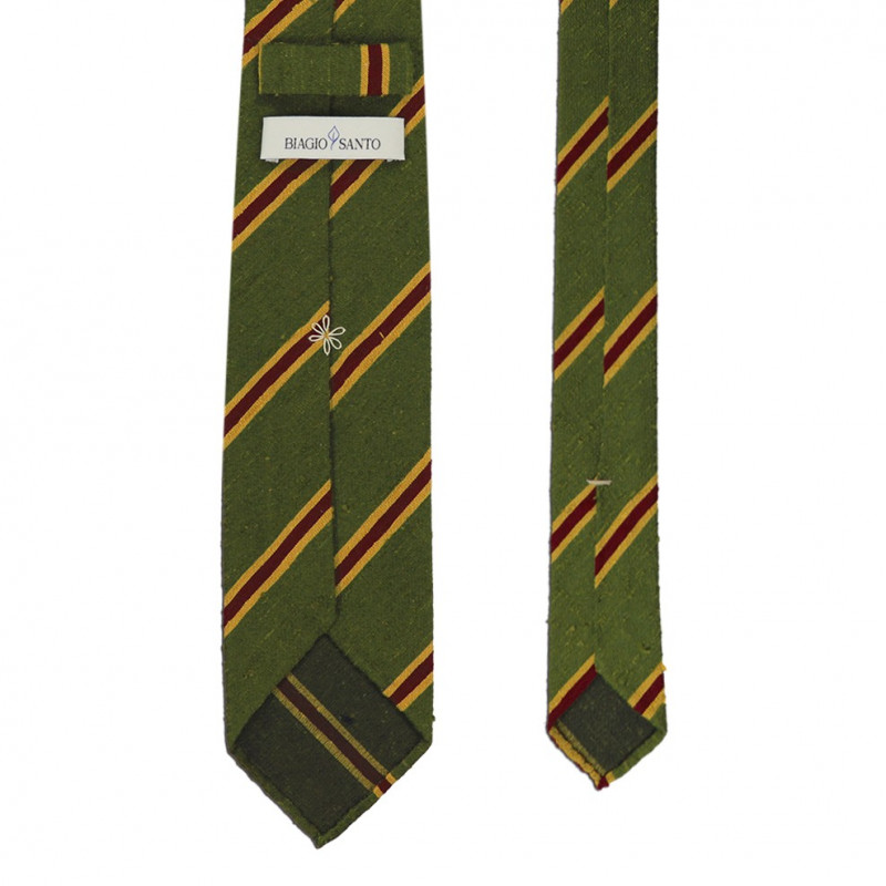 Shantung Army Green Stripes Shantung Army Green Stripes