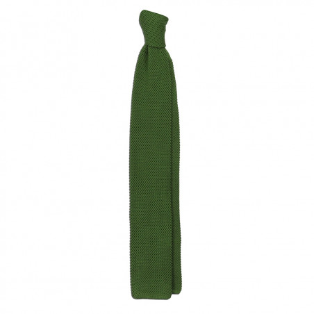 Green knitted tie