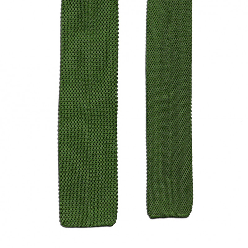 Green knitted tie