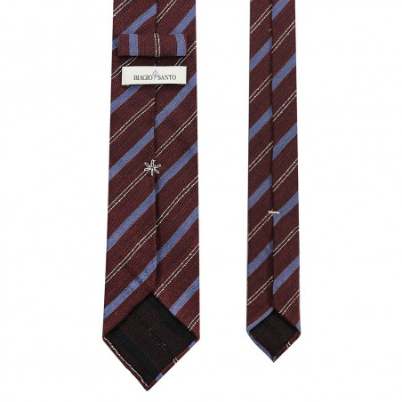 Denim stripe on Burgundy Jacquard