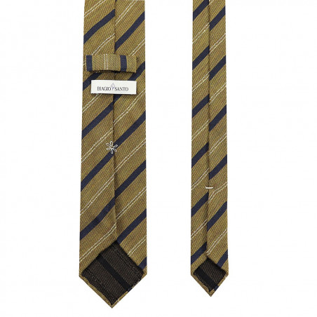 Jacquard Riga Navy su Fondo Senape