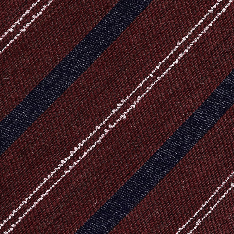 Navy stripe on Burgundy Jacquard