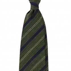 Navy stripe on Dark Green Jacquard