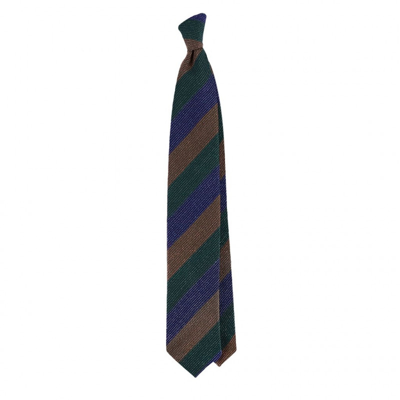 Dark green, brown and navy jacquard stripes Dark green, brown and navy jacquard stripes