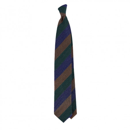Dark green, brown and navy jacquard stripes Dark green, brown and navy jacquard stripes