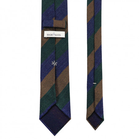 Dark green, brown and navy jacquard stripes