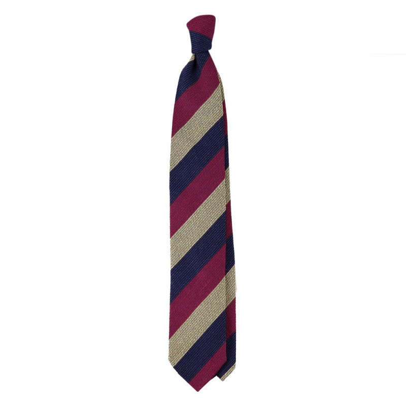 Magenta, camel and navy jacquard stripes