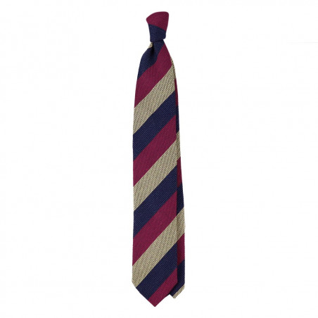 Magenta, camel and navy jacquard stripes