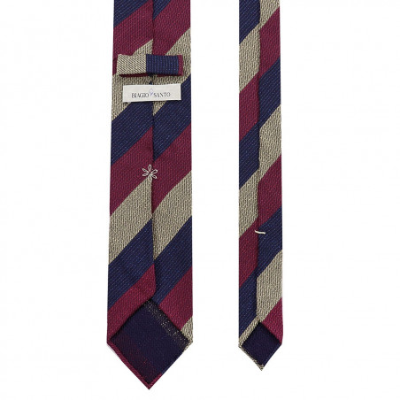 Magenta, camel and navy jacquard stripes