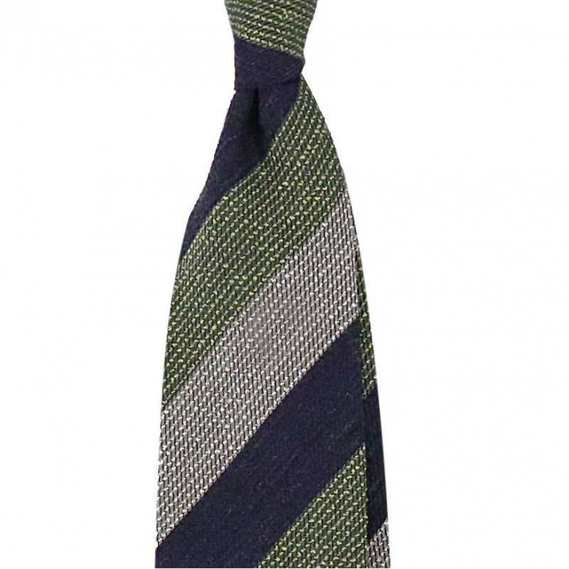 Olive, light grey and dark grey jacquard stripes