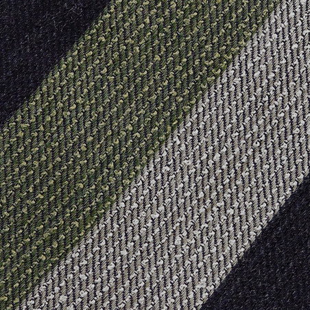 Olive, light grey and dark grey jacquard stripes