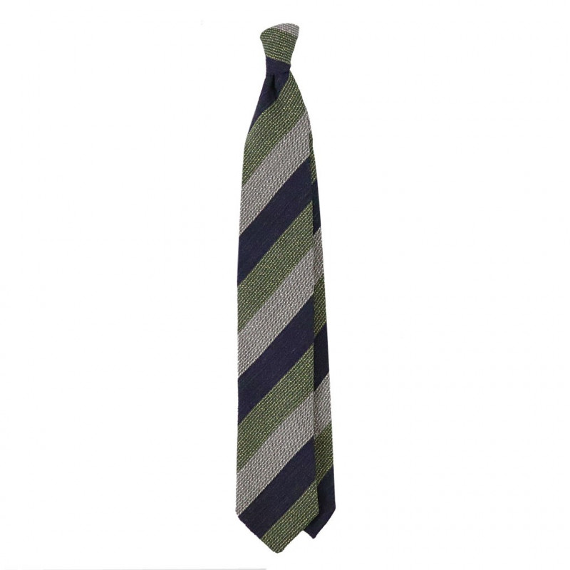 Olive, light grey and dark grey jacquard stripes