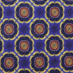 Royal/navy medallion printed on silk twill 2