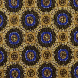 Gold/brown medallion printed on silk twill 2