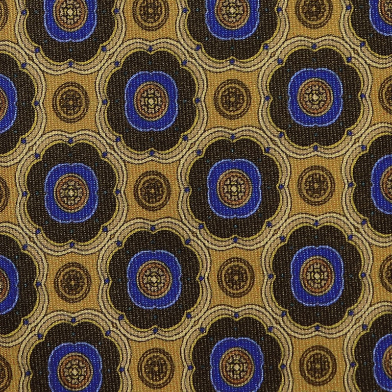 Gold/brown medallion printed on silk twill Gold/brown medallion printed on silk twill