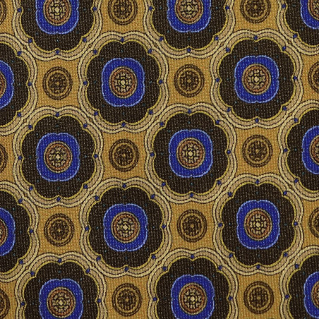 Gold/brown medallion printed on silk twill Gold/brown medallion printed on silk twill