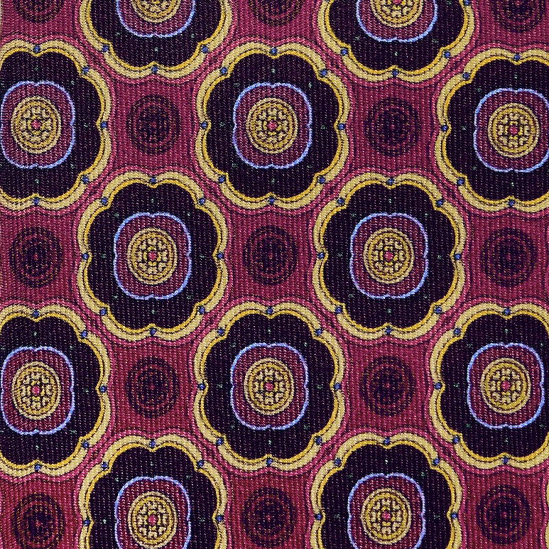 Medaglione Stampa su twill rubino/burgundy