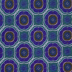 Green/royal medallion printed on silk twill 2