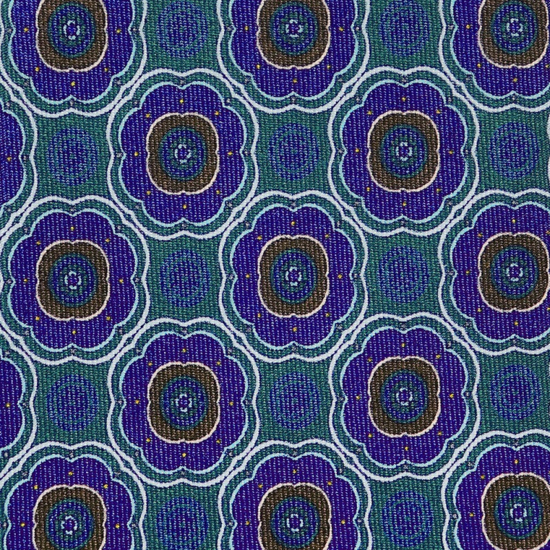 Green/royal medallion printed on silk twill Green/royal medallion printed on silk twill