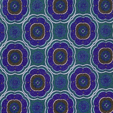 Green/royal medallion printed on silk twill Green/royal medallion printed on silk twill