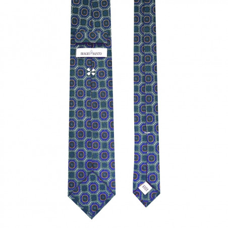 Green/royal medallion printed on silk twill Green/royal medallion printed on silk twill