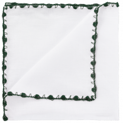 Dark green pocket square with arched crochet 2