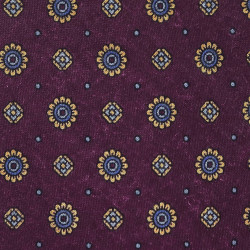 Burgundy Flower printed tie on light wool 2